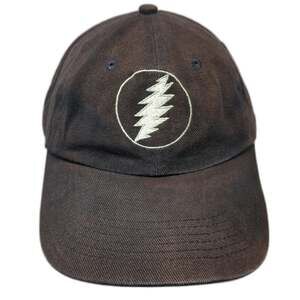 Port Authority Baseball Cap Black OSFM Strapback Lightning Bolt Band Logo Hat